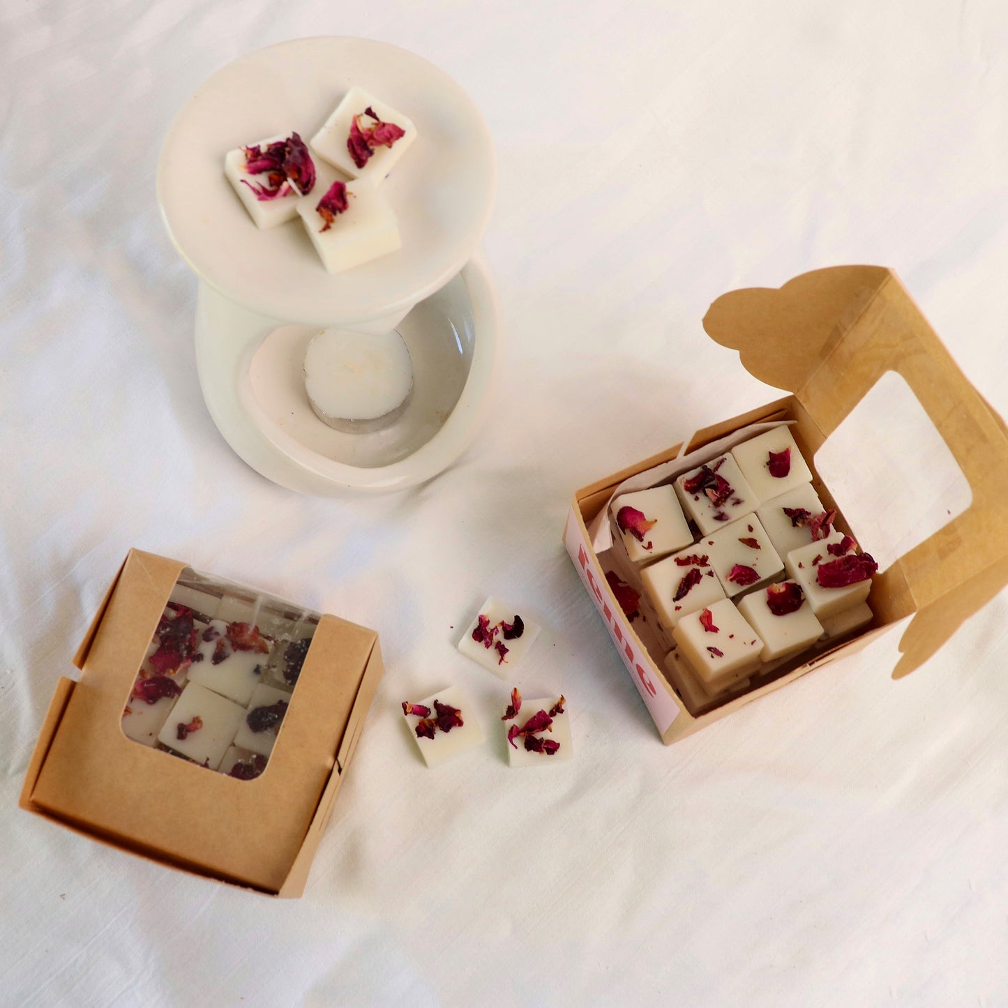 Square Melts with Rose Petals